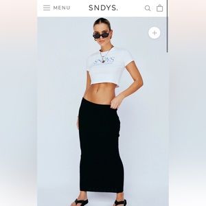 Brand new SNDYS black knit skirt